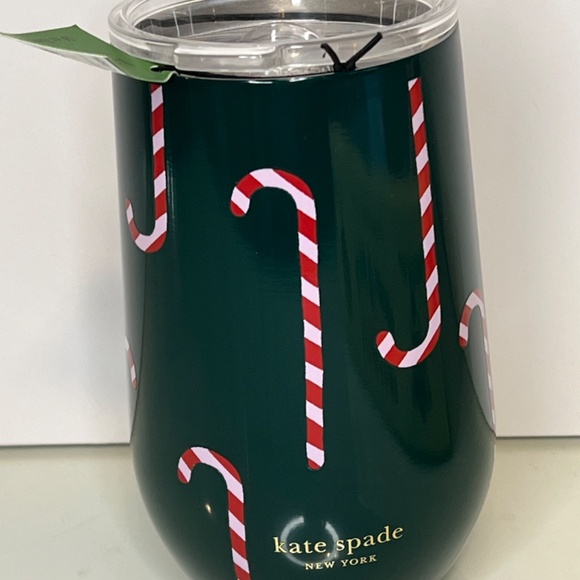 KATE SPADE Stainless Steel Holiday Tumbler Mug - “The More The Merrier” - NEW - Picture 10 of 12